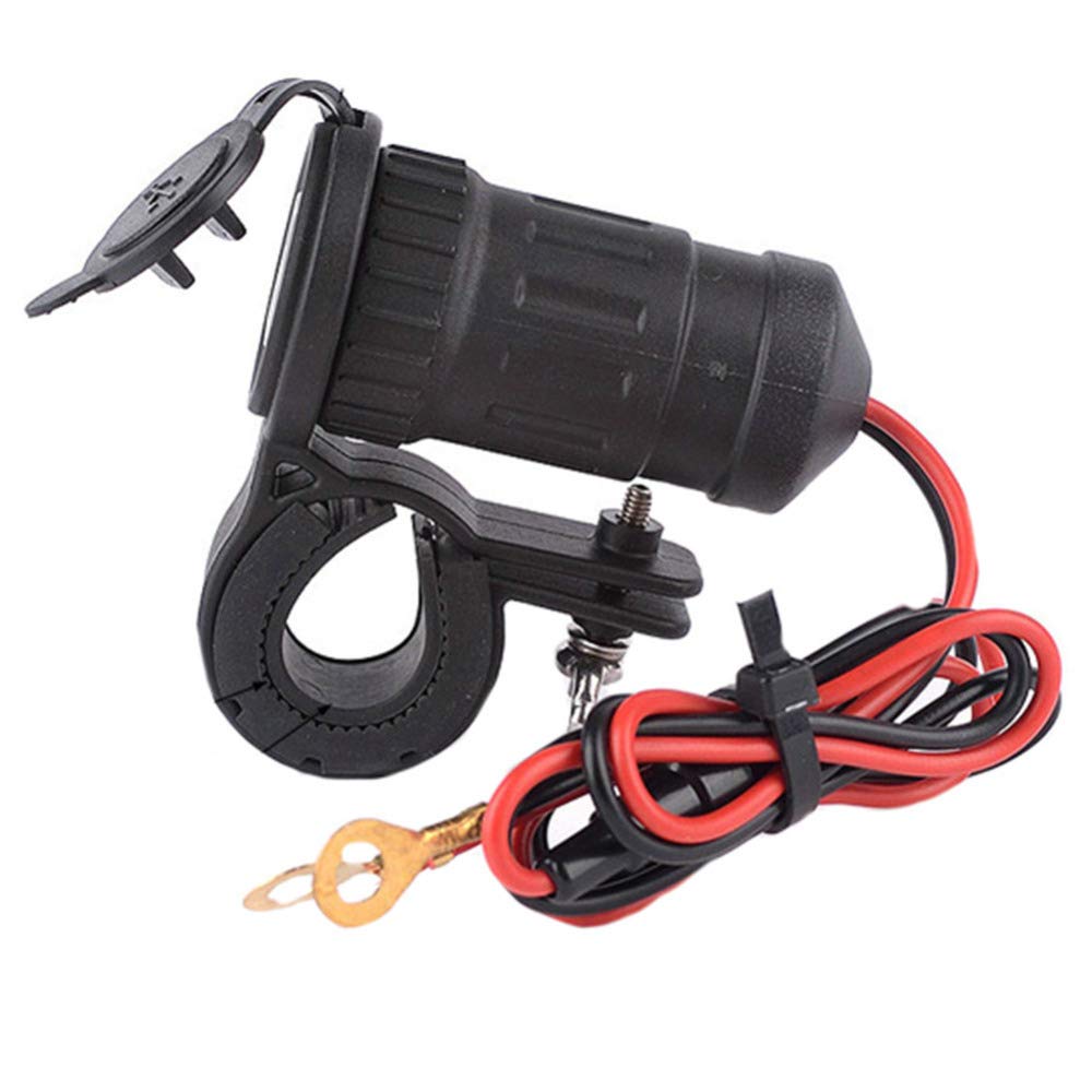 MMOBIEL Universal Waterproof Motorcycle Cigarette Lighter 12V-24V Power Socket with 60cm Wiring Kit, Color C863, Pack of 1