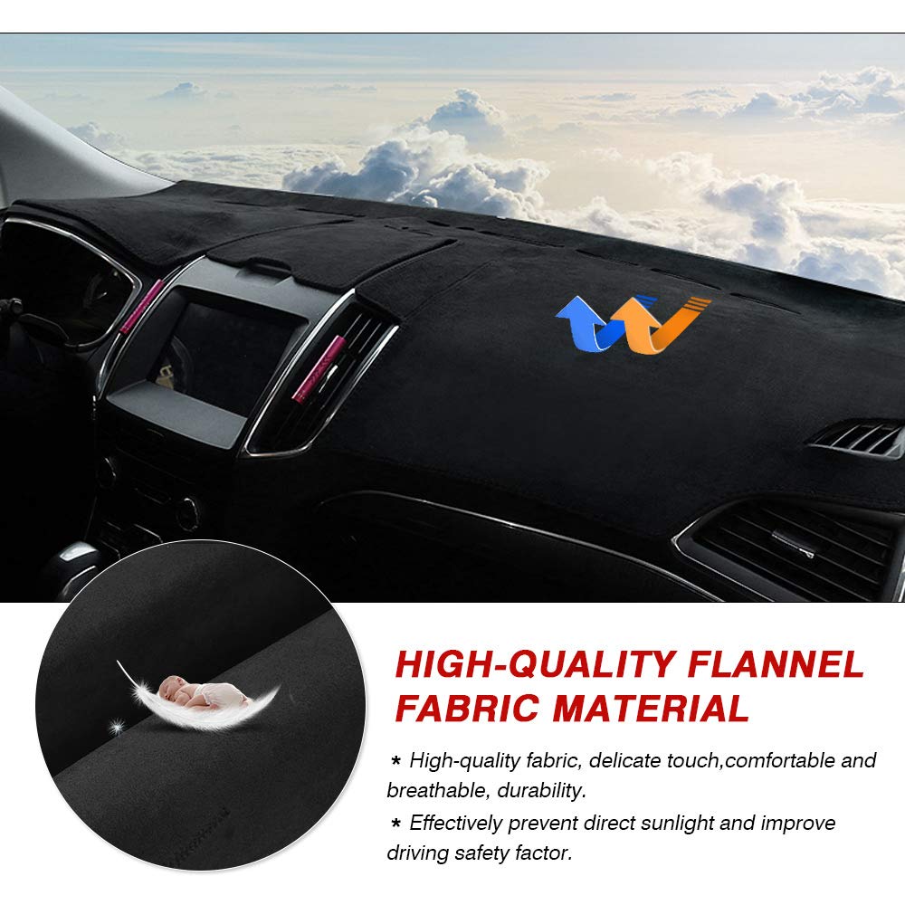Cartist Dashboard Cover Mat for 2015-2022 2023 2024 Ford Edge Accessories Dash Cover Flannel Dash Mat Sunshade Glare UV Rays Pro