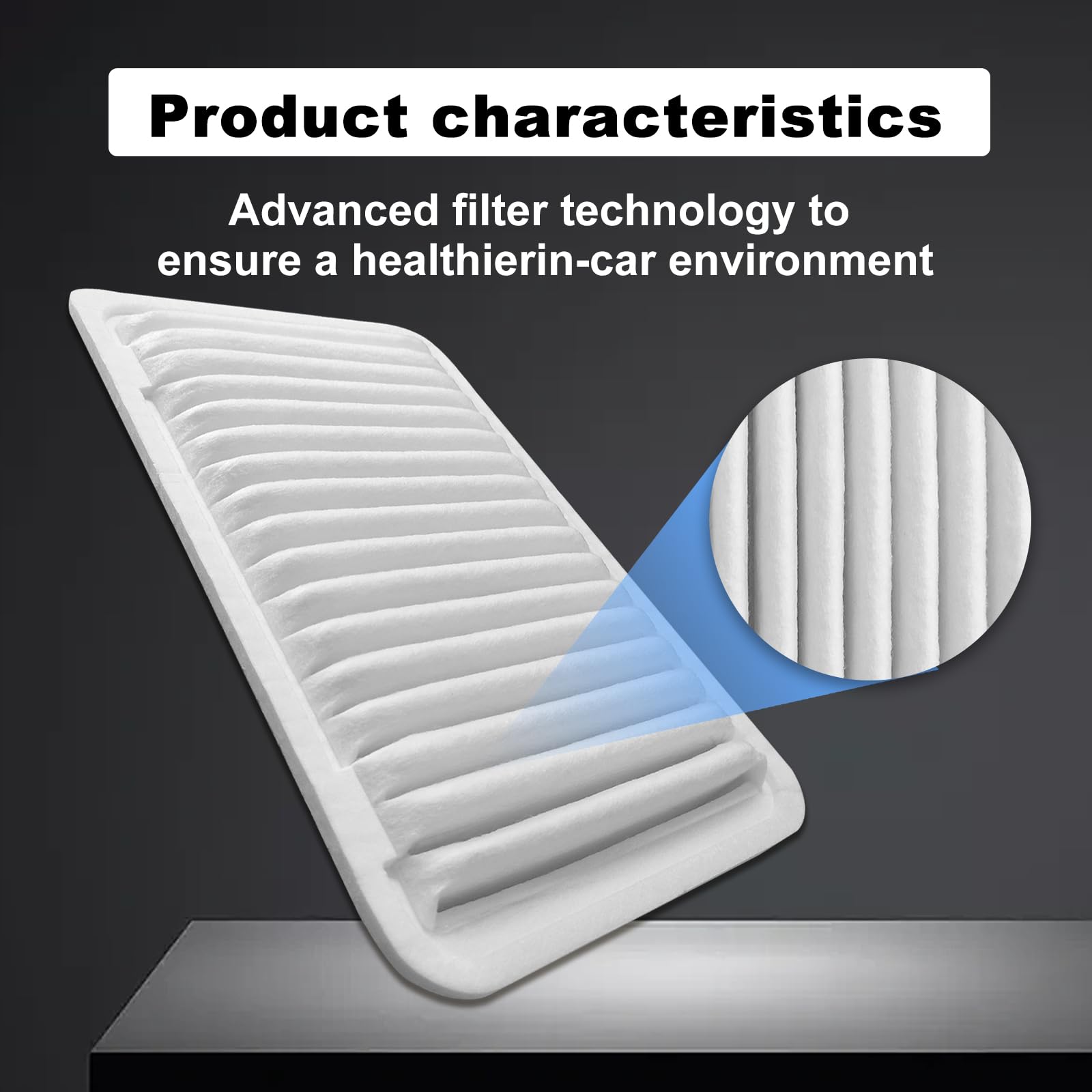 RBOKO GP360 Engine Air Filter - Compatible with Lexus ES300/ES330/RX330/RX350, Toyota Camry/Highlander/Sienna, Carbon Fiber