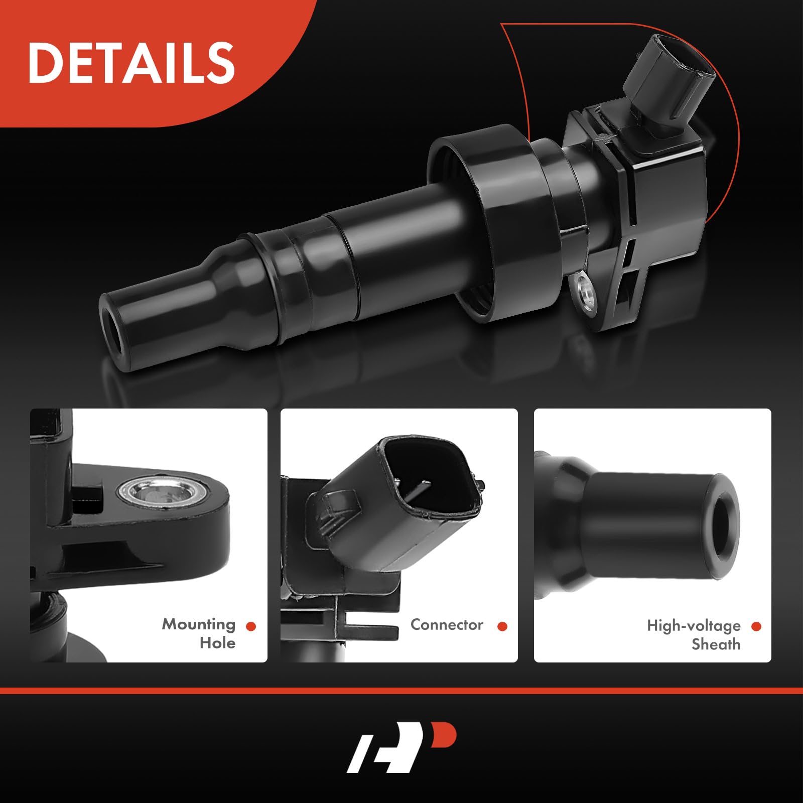 A-Premium Ignition Coil Pack Set of 4 Compatible with Hyundai Accent 2012-2020 Veloster 2012-2017 Kia Rio Soul 2012-2019 L4 1.6L