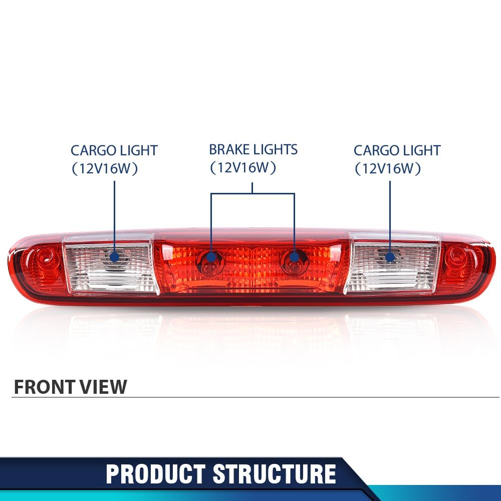 Pit66 Third Brake Light 3Rd Cargo Lamp High Mount Stop Light Compatible With Chevy Silverado Gmc Sierra 1500 2008-2013/Fit Chevy