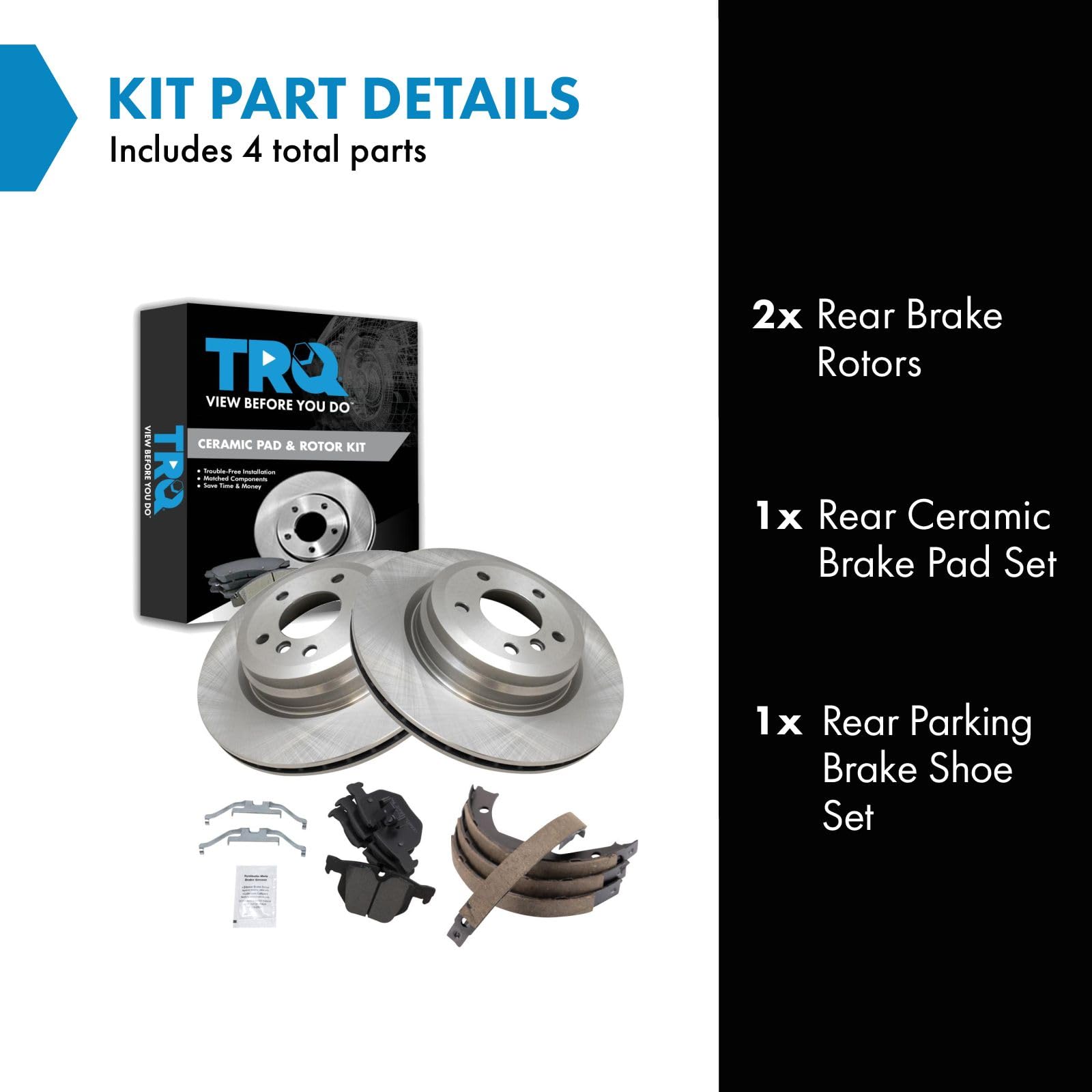 Trq Rear Brake Pad & Rotor Kit Compatible With 2006-2014 Bmw