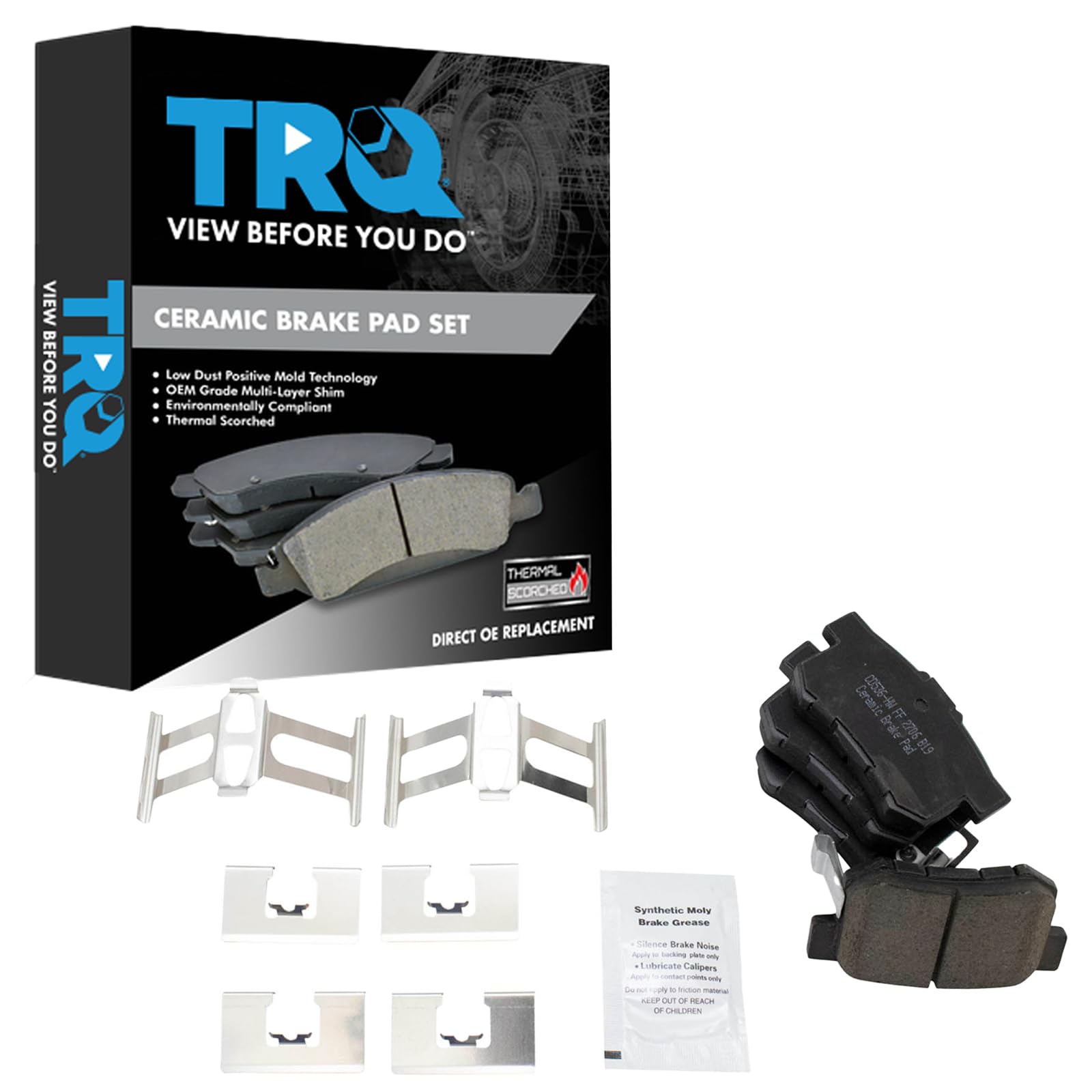 TRQ Rear Brake Pads Ceramic Compatible with 2001-2003 Acura CL 1991-1995 Legend 2007-2012 RDX 1996-2004 RL 1999-2008 TL 2002-200