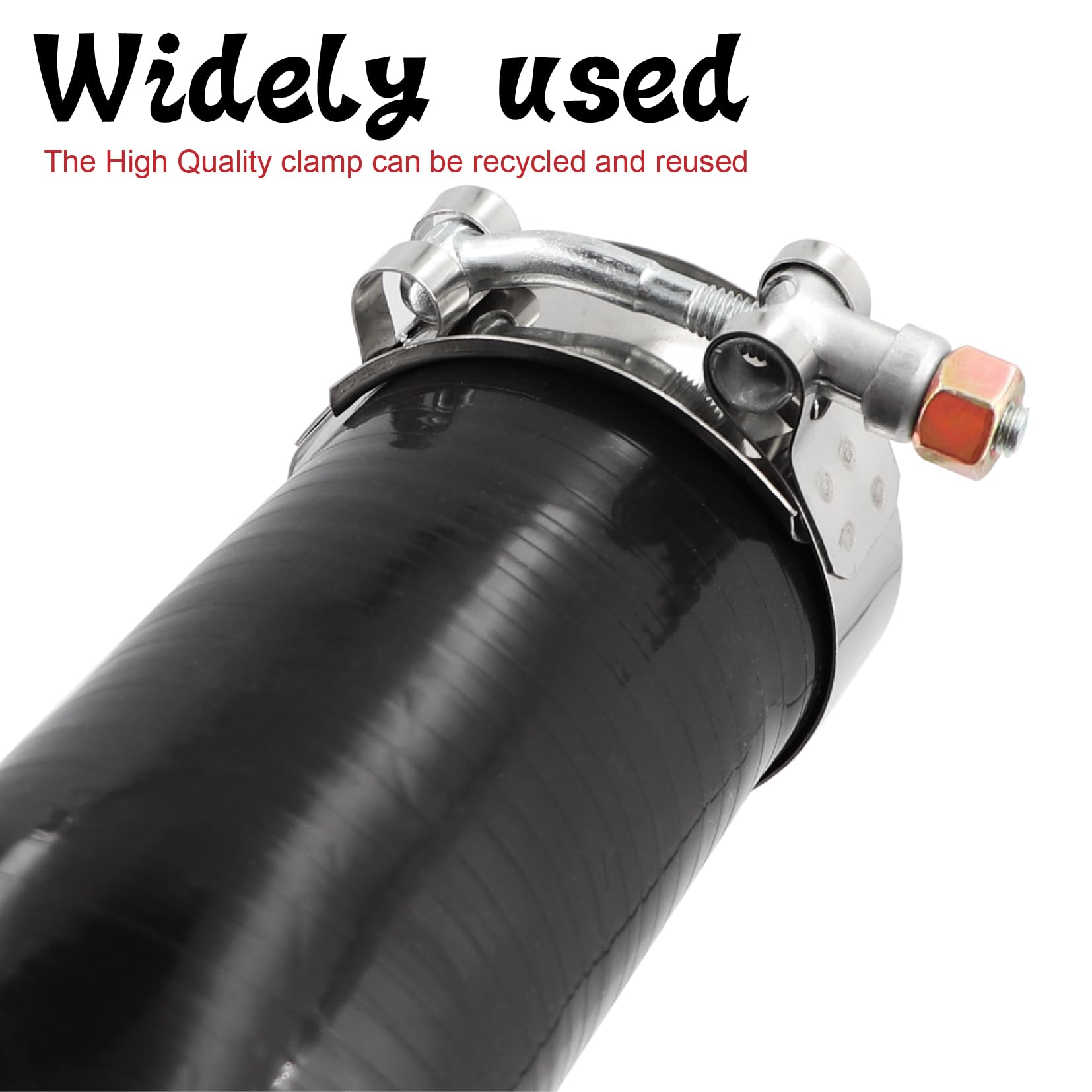 TuoLauthon ID 2 '' to 3 '' 90 Degree Elbow Coupler Reducer Silicone Hose with 2 T-Bolt Clamps for Turbo/Intercooler/Intake Pipin