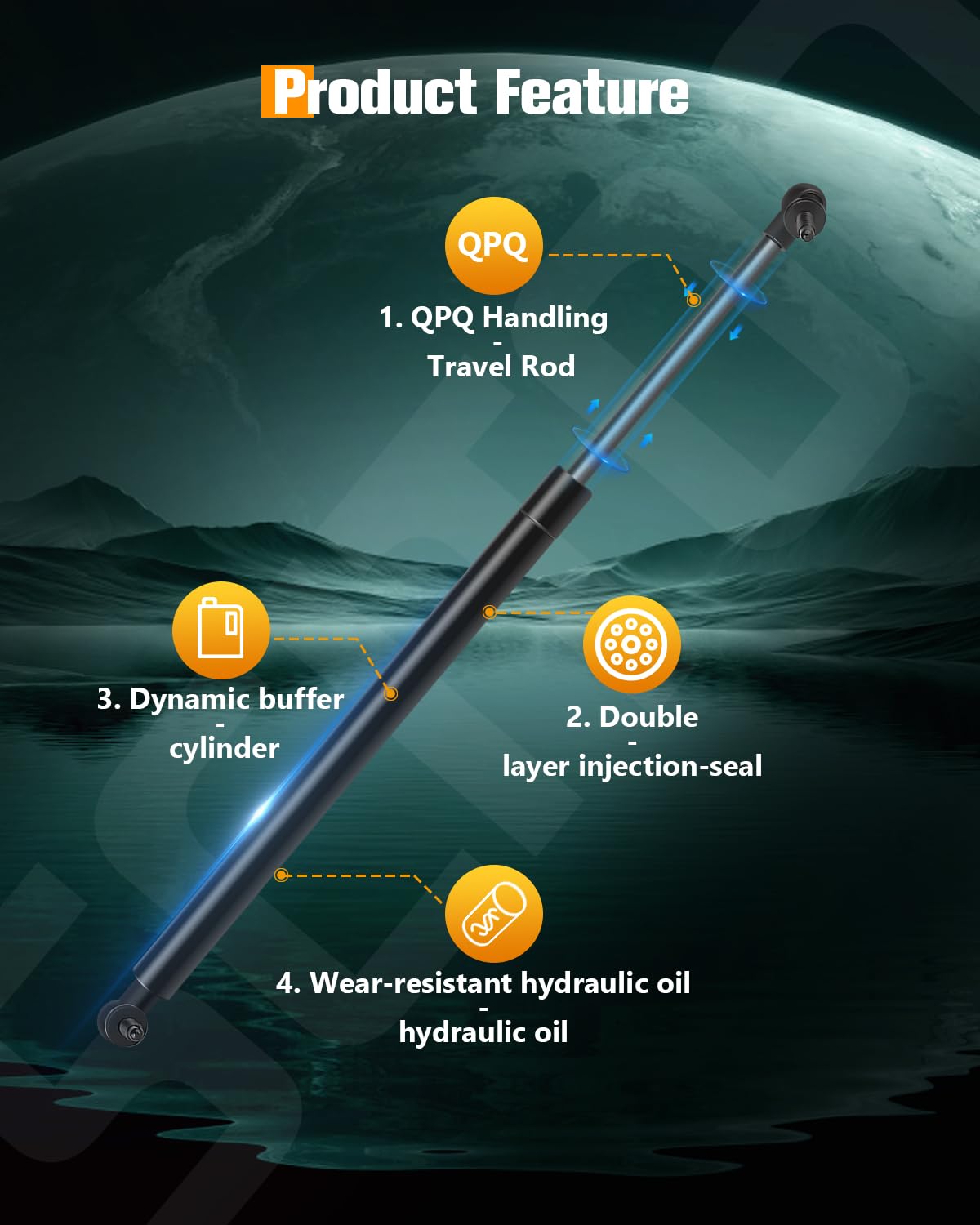 Scitoo Rear Left And Right Liftgate+Window Glass Lift Supports Struts Gas Springs Shocks Fit For Jeep Grand Cherokee 1999-2004 -