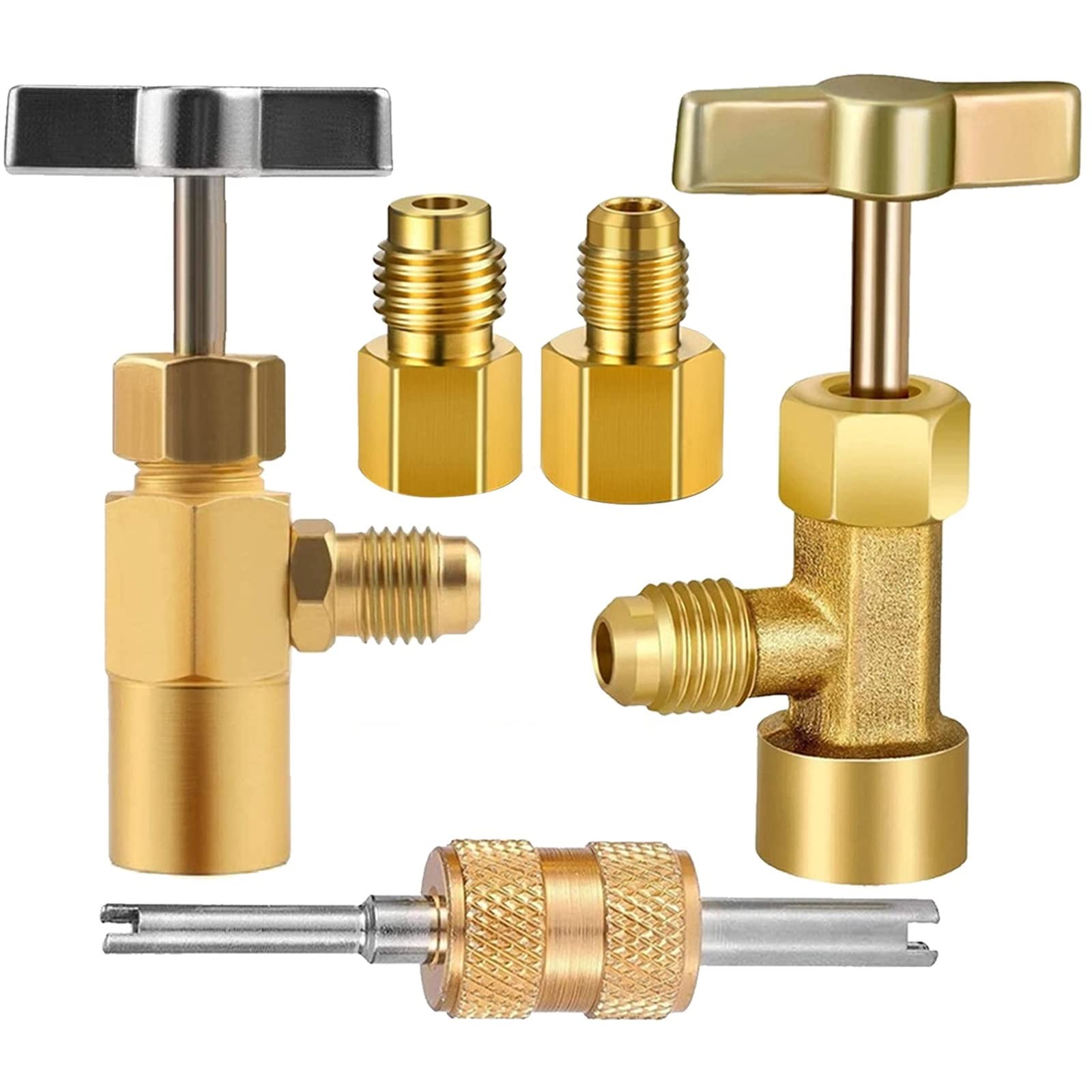 Boltigen R134A Can Tap, R134A Self-Sealing and Puncture Style Refrigerant Can Tap Valves with Refrigerant Tank Adapters for Refi