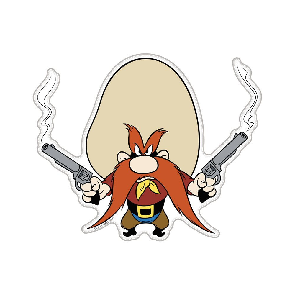 Fan Emblems Yosemite Sam Car Decal, Classic Looney Tunes Character (Automotive Domed, Transparent, 6.02 x 4.92 x 0.10 inches)