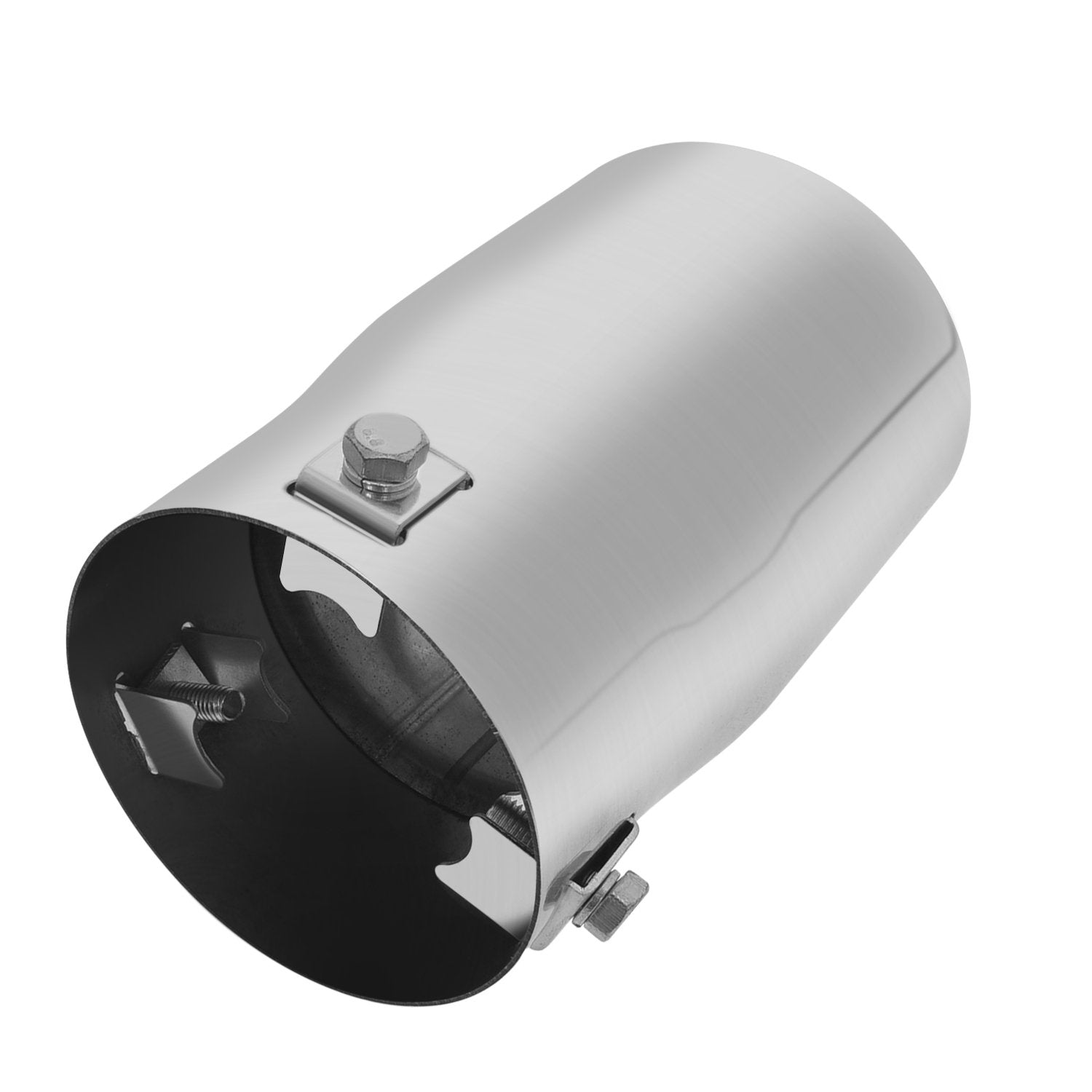 TriTrust Exhaust Tip, 2-2.75 inch inlet adjustable, Fit 2''/2.25''/2.5''/2.75'' Outer diameter Tailpipe, 3.5''Outlet 6''Long Muffler Tip, Chrome Stainless Steel Car Truck Tail Tip