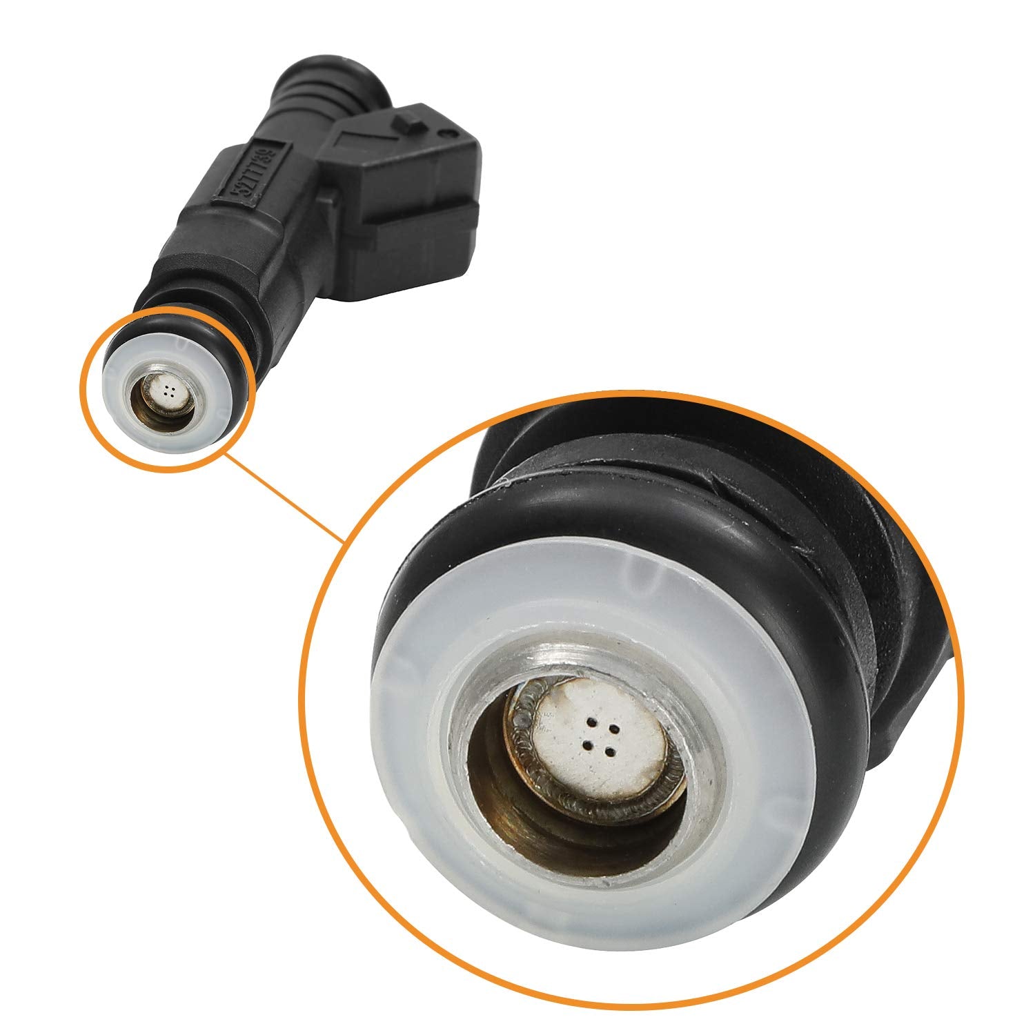 Fuel Injector 4 Holes 6Pcs | For 1987-1998 Jeep Wrangler Cherokee Grand Cherokee Comanche 4.0 | Replace# 0280155703, 0280155710,