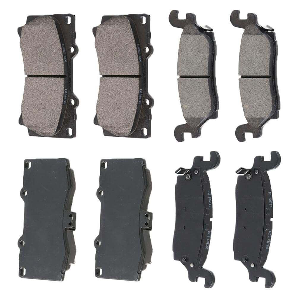 Automuto 8Pcs Front & Rear Semi-Metallic Disc Brake Pads Set D1120 D1119 For Hummer H3 2006-2010,For Hummer H3T 2009-2010