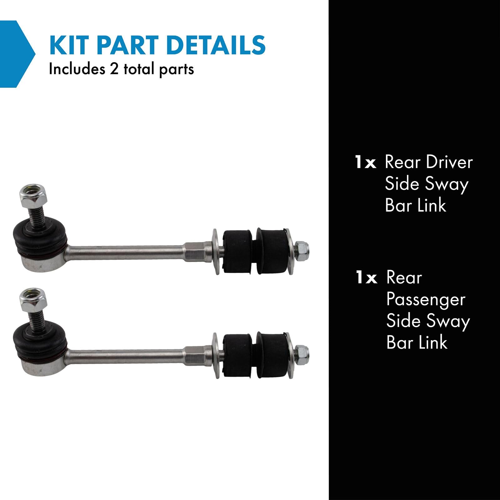 Trq Rear Sway Bar Link Set Compatible With 2007-2018 Volvo