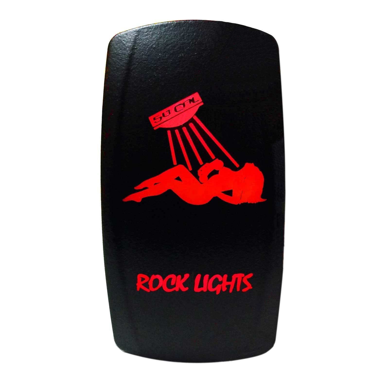 50 Caliber Racing Rocker Switch On/Off Led Backlit -Rock Lights Sexy Girl- Utv, Auto, Boat 20A 12V (5362A49 Red)