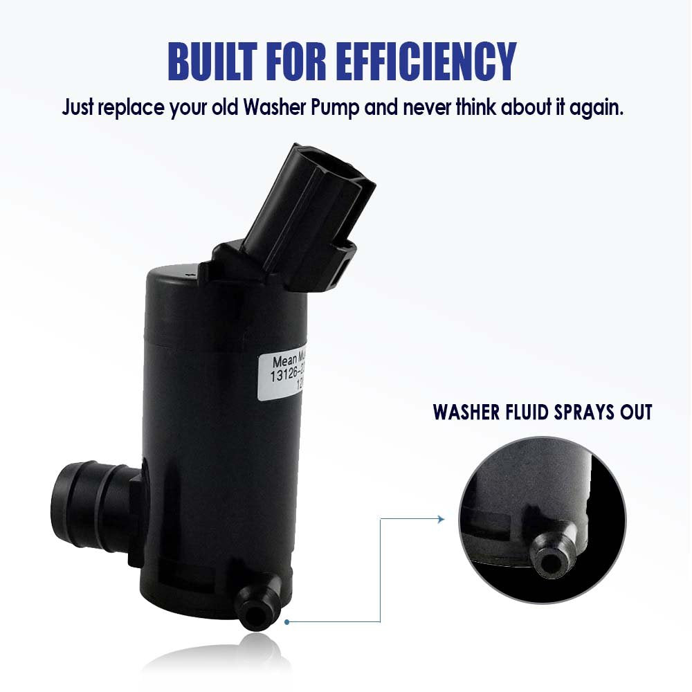 Mean Mug Auto 13126-232316B Windshield Washer Pump w/Grommet - Compatible with Ford, Lincoln, Mazda, Mercury - Replaces OEM #: 8