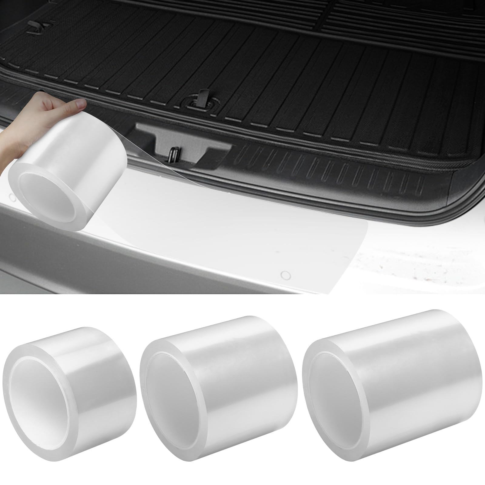 Dgsl Car Door Edge Guards Door Sill Protector, 2In X 16.4Ft+2.7In X 33Ft+4In X 16.4Ft 5D Carbon Fiber Car Wrap Film, Vinyl Autom