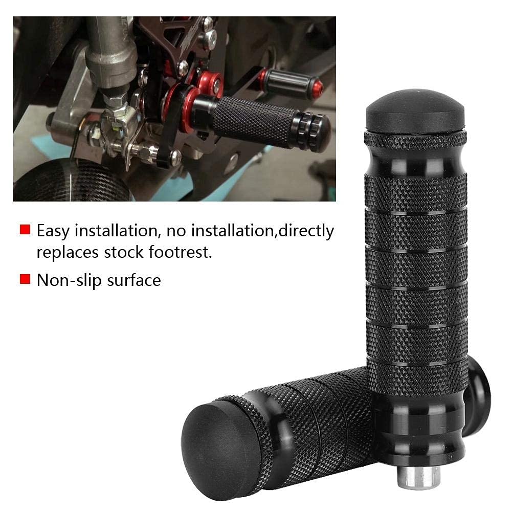 Motorcycle Footrests,2Pcs Motorcycle Rear Footrests Universal M8 Non-Slip Foot Rest Pegs Pedals