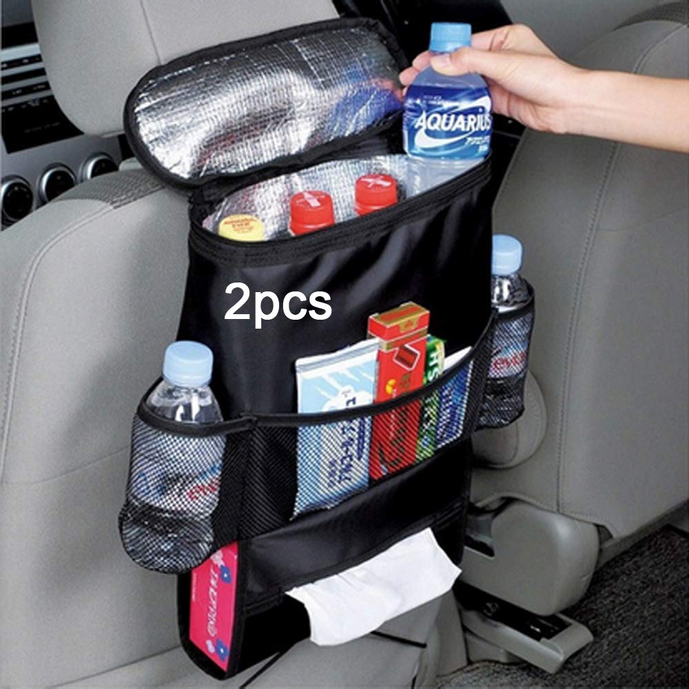 Westspark 2PCS Car Seat Back Organizer, Auto Back Seat Hanging Insulation Multi Pocket Travel Storage Cooler Bag HeatPreservat
