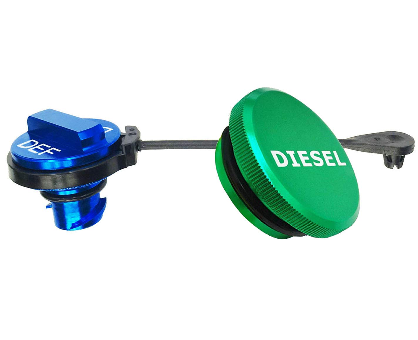 illet Aluminum Fuel Cap Combo Pack,Diesel Fuel Cap for Dodge - Magnetic Green Diesel Fuel Cap and Non-magnetic Blue DEF Cap for 2013-2018 Dodge Ram Diesel Trucks 1500 2500 3500 …
