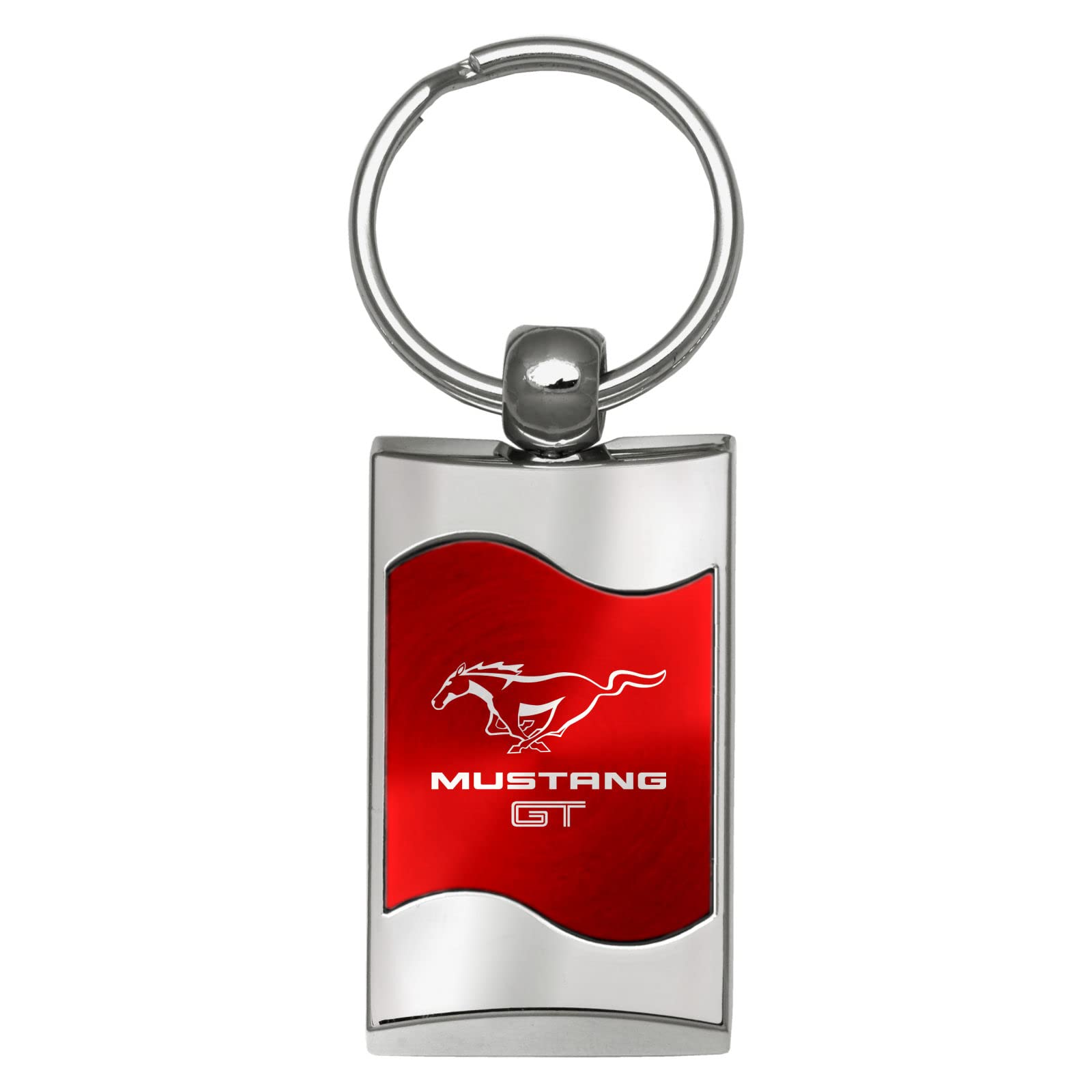 AuTOMOTIVE GOLD Rectangular Wave Key Fob for Mustang GT (Red)