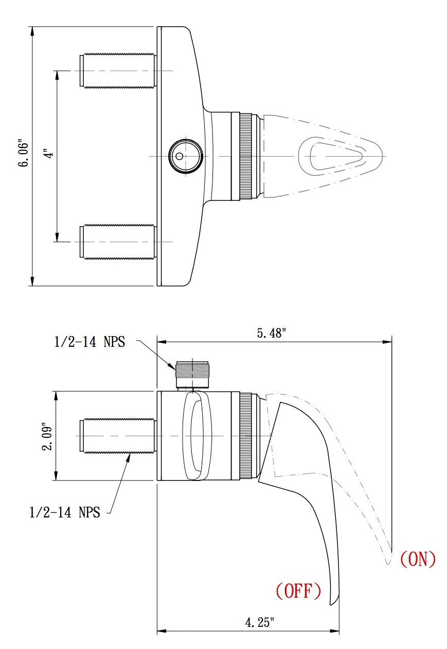 Dura Faucet Single Lever RV Shower Faucet Valve Diverter - For: Recreational Vehicle, Motor Home, Travel Trailer, Camper, Fifth (5th) Wheel, Towable (Brushed Satin Nickel)