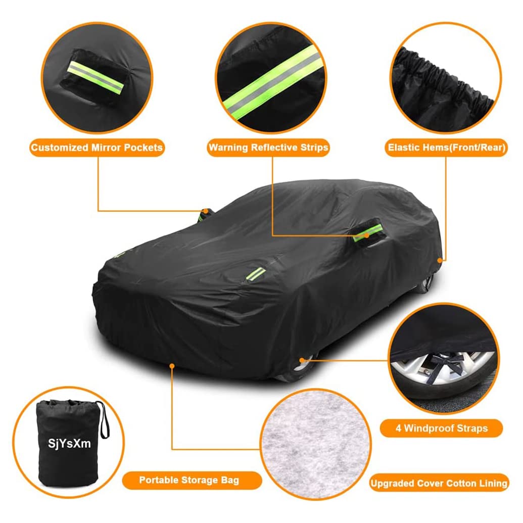 Sjysxm Car Cover Compatible With Chevrolet Corvette C8 2024-2020, Waterproof All Weather Car Cover With Cotton Lining For Corvette C8 Stingray, Outdoor Indoor Custom Car Cover With Reflective Strips