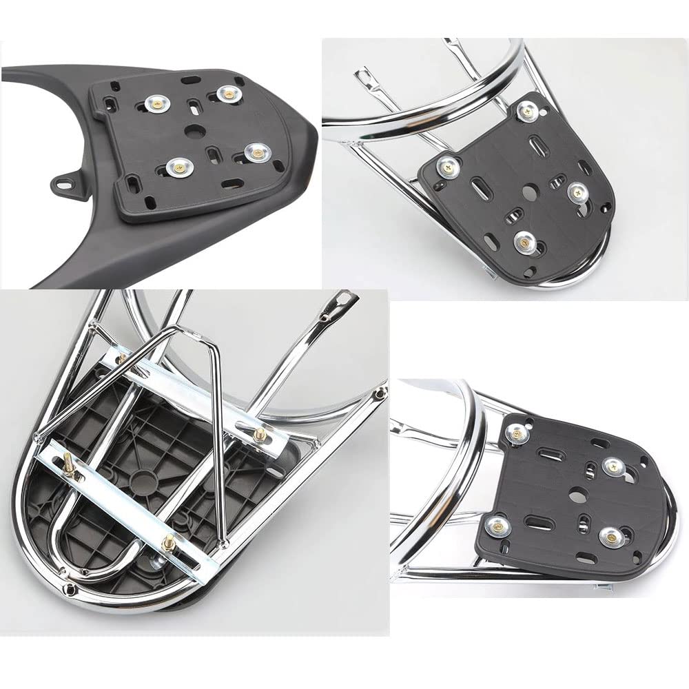 Yehveh Flat Mount Fitting Plate Adapter For Motorcycle Rear Luggage Rack Trunk Tail Box Top Cases Carrier Holder Shelf Quick Release Stamping Bottom Base With Screws For Motorbikes Electric Bicycle