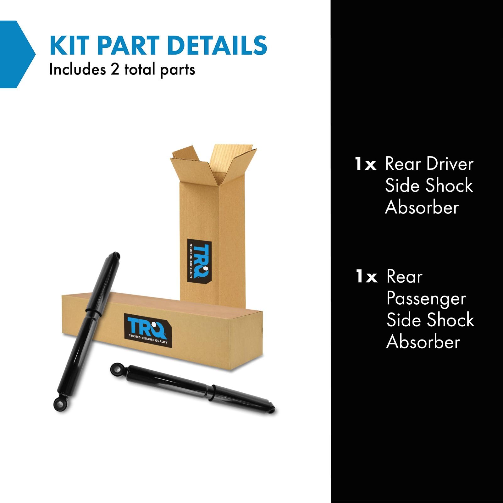 Trq Rear Shock Absorber Set Compatible With 1967-1974 Fiat 124 1993-2002 Mercury Villager Nissan Quest 1986-1988 Stanza 1977-198