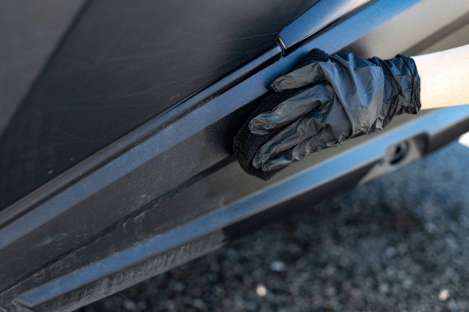 The Rag Company - Solution Finish Full Installation Kit - Enriche, Condition, Protect; Black Plastic Trim Restorer (12Oz) + 2 Microfiber Towels + Applicator Sponge + Gloves