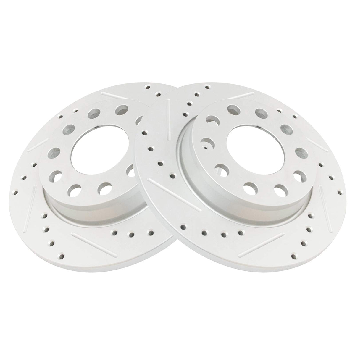 Trq Rear Performance Brake Rotors Set Premium G-Coated Compatible With 2002-2006 Audi A4 A4 Quattro
