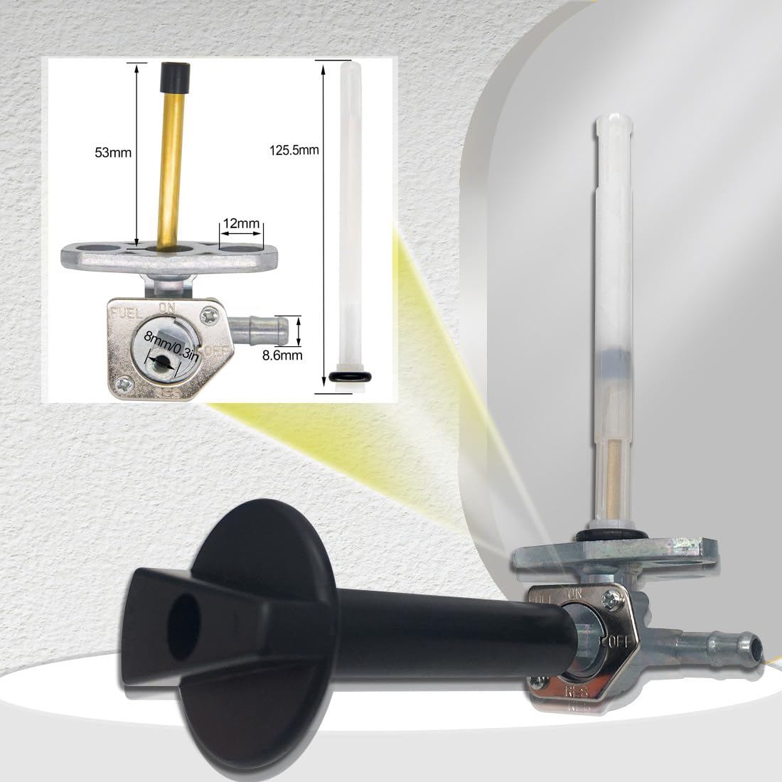 Earlyred Fuel Valve Cock Petcock with Lever Screw Compatible with Honda Recon 250 TRX250 Rancher TRX350 TRX420 Foreman TRX450 Ru
