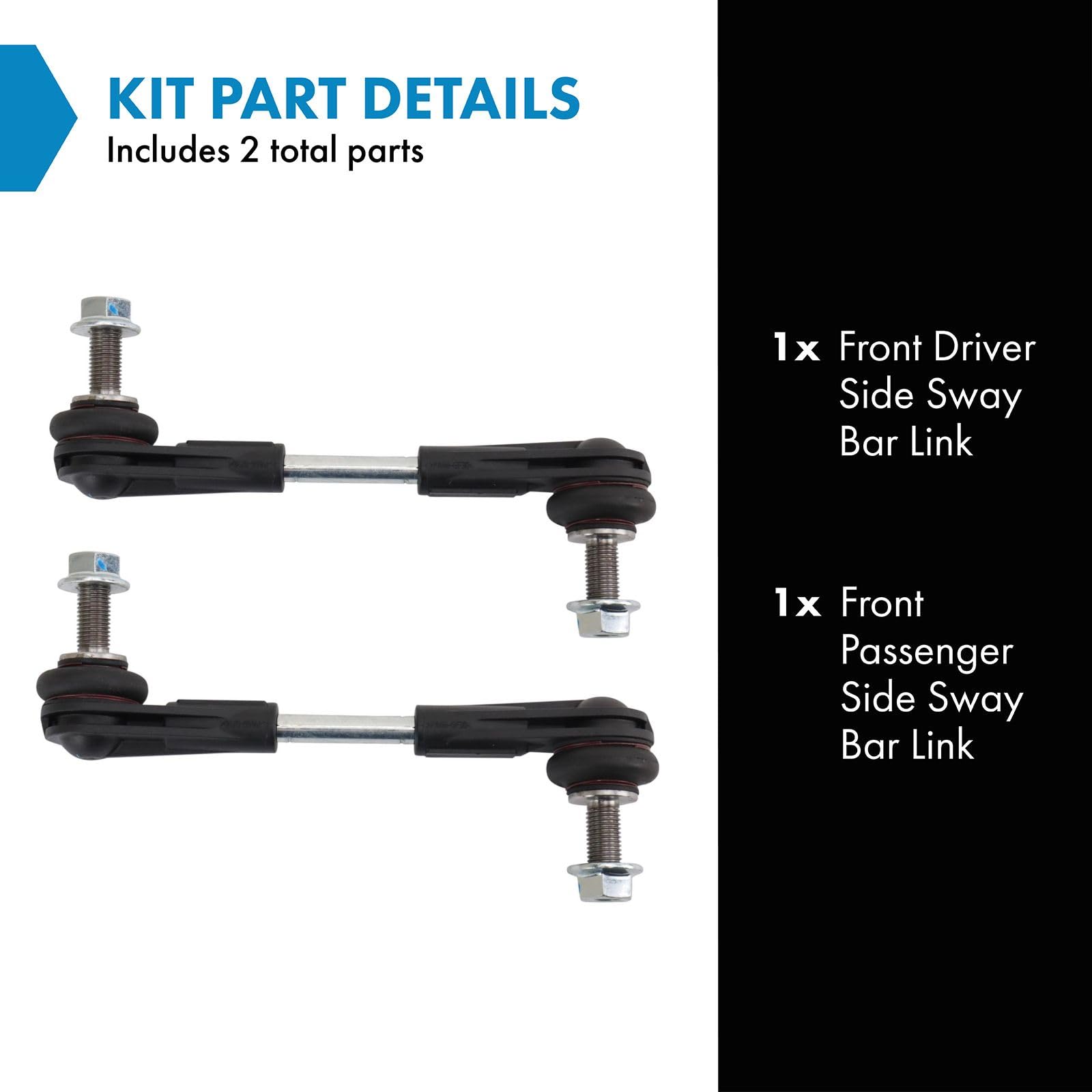 Trq Front Sway Bar Stabilizer Link Set Compatible With Bmw