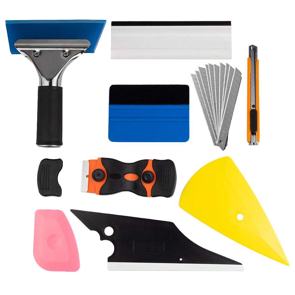 Window Tint Application Tools 1 Set, 9 Pcs Window Tint Tools For Vehicle Film Including Window Squeegee, Scraper, Utility Knife 