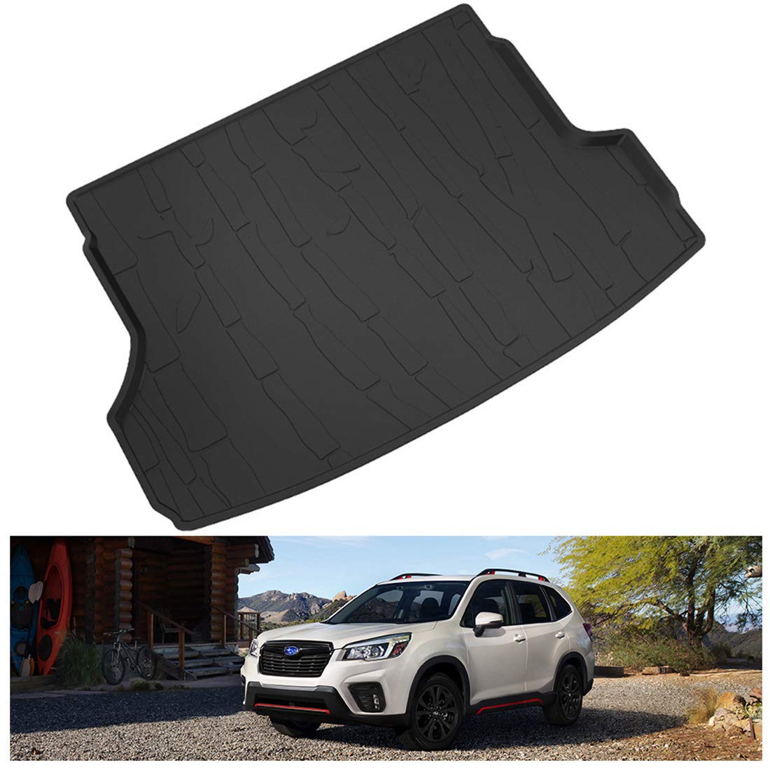 KIWI MASTER Cargo Trunk Mat for 2019-2025 Subaru Forester OEM Replacement J501SSJ300 All Weather Tray Mat TPE Slush Liner Black