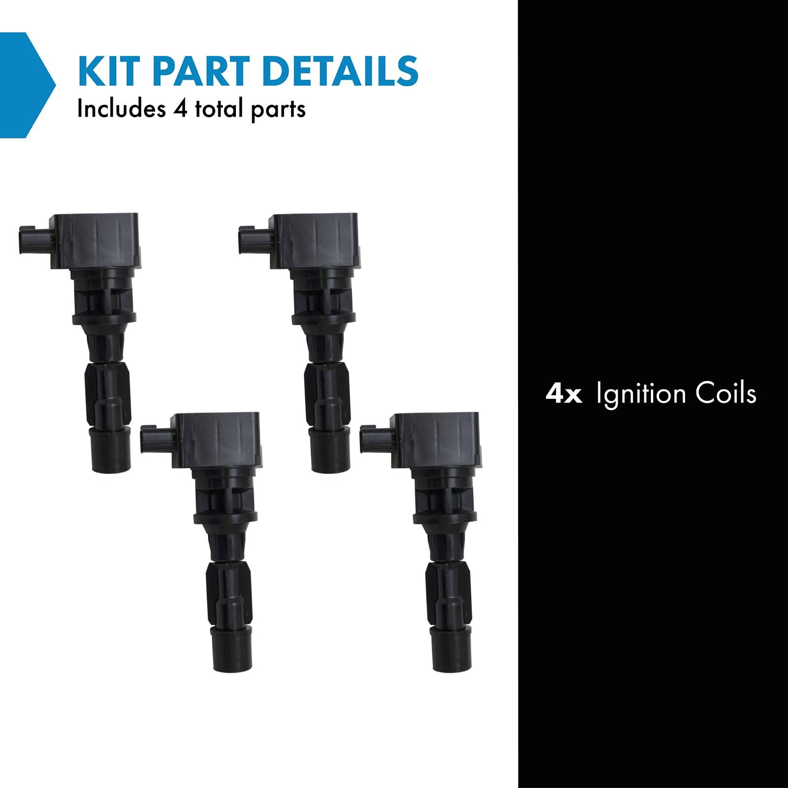 Trq Ignition Coil Set Compatible With 2010-2013 Mazda 3 2008-2015 5