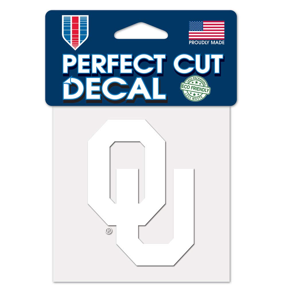 Wincraft NCAA Oklahoma Sooners 4x4 Perfect Cut White Decal, One Size, Team Color