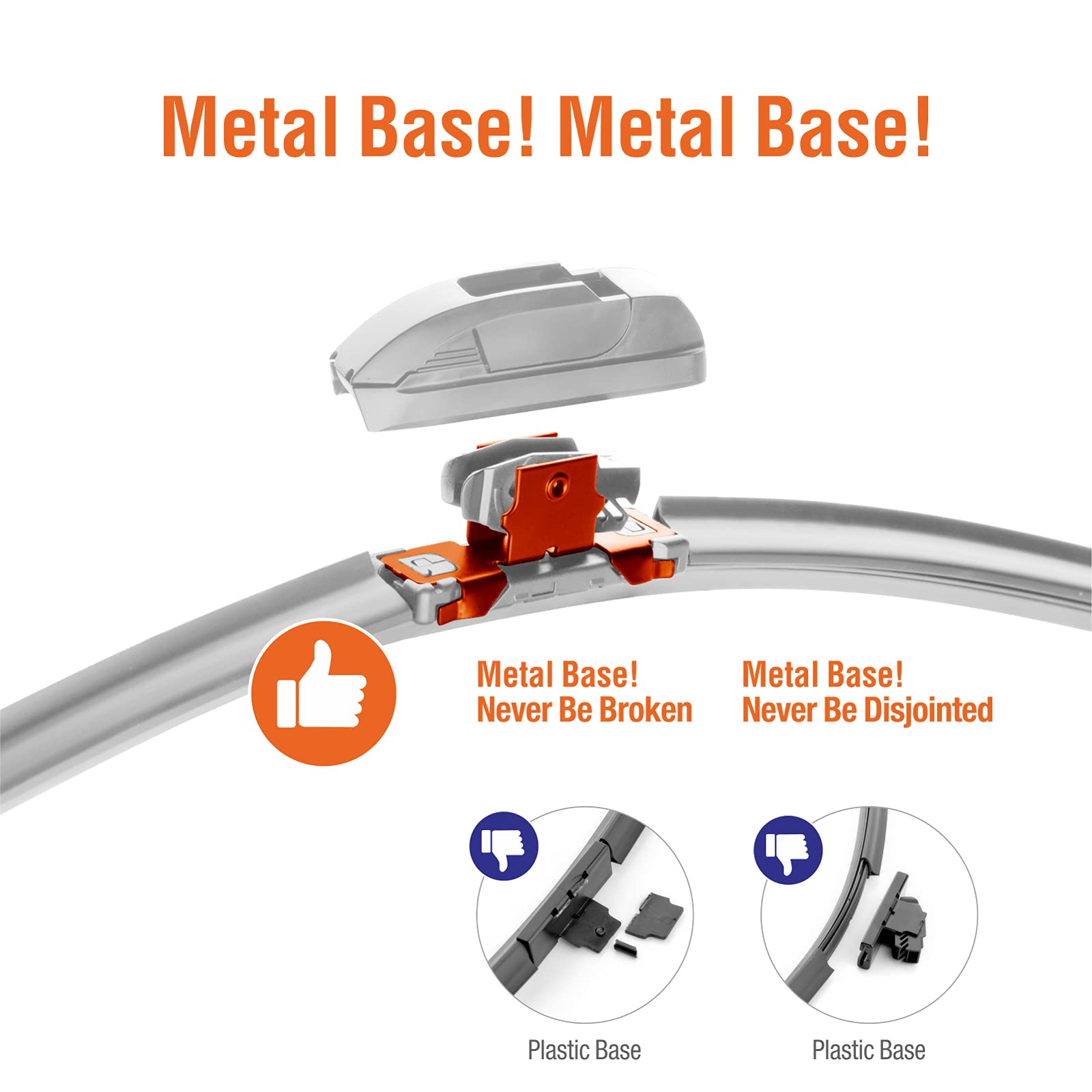 Wowiper Oe Quality Windshield Wiper Blades - 26 And 22 Inch (Set Of 2), Metal Base For 300% More Stable, For Honda Odyssey 22-05