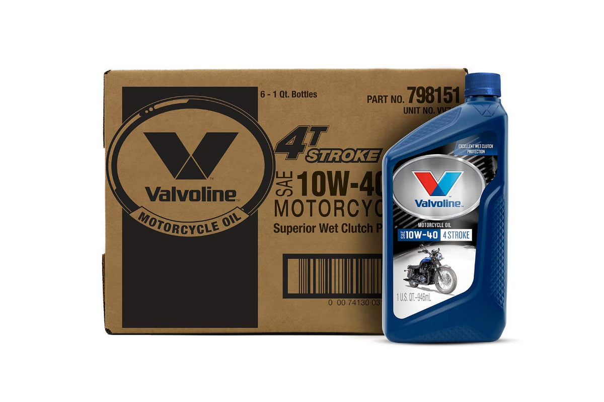 Valvoline 4-Stroke Motorcycle Sae 10W-40 Motor Oil 1 Qt, Case Of 6