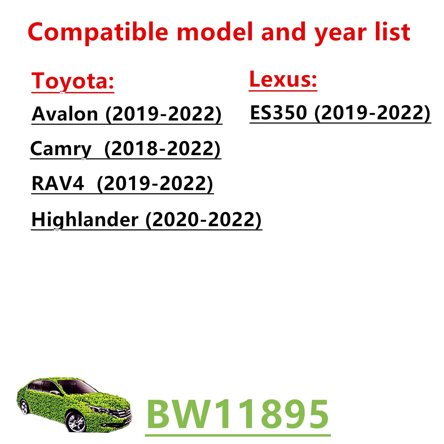 Bw11895 Engine Air Filter For Es350 (2019-2022), Avalon (2019-2022),Camry (2018-2022), Highlander (2020-2022),Rav4 (2019-2022),N