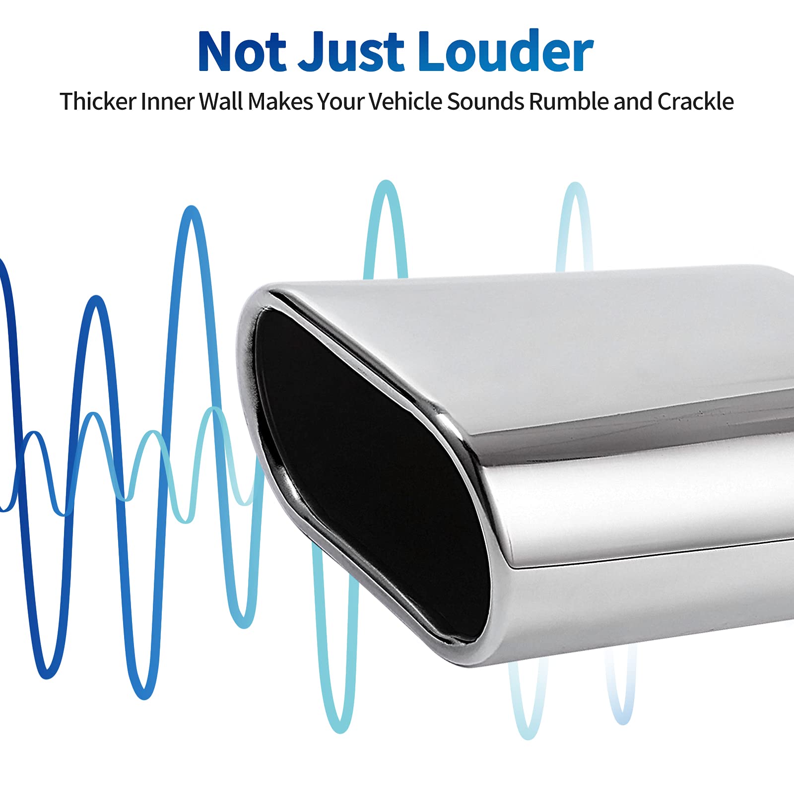 Autosaver88 Square Exhaust Tip 2.5 Inch Inlet, 2.5'' Inlet 3''X5.5'' Outlet 9'' Long Chrome-Plated Stainless Steel Rectangle Exh