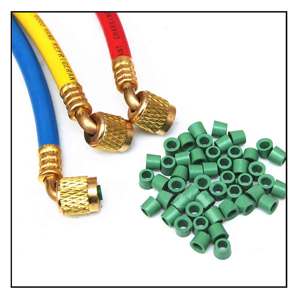 Ximimark 50Pcs A/C 1/4' Charging Hose/Manifold Sealing O Ring Kit Replacement Rubber Gasket Seals Auto Repair Tool