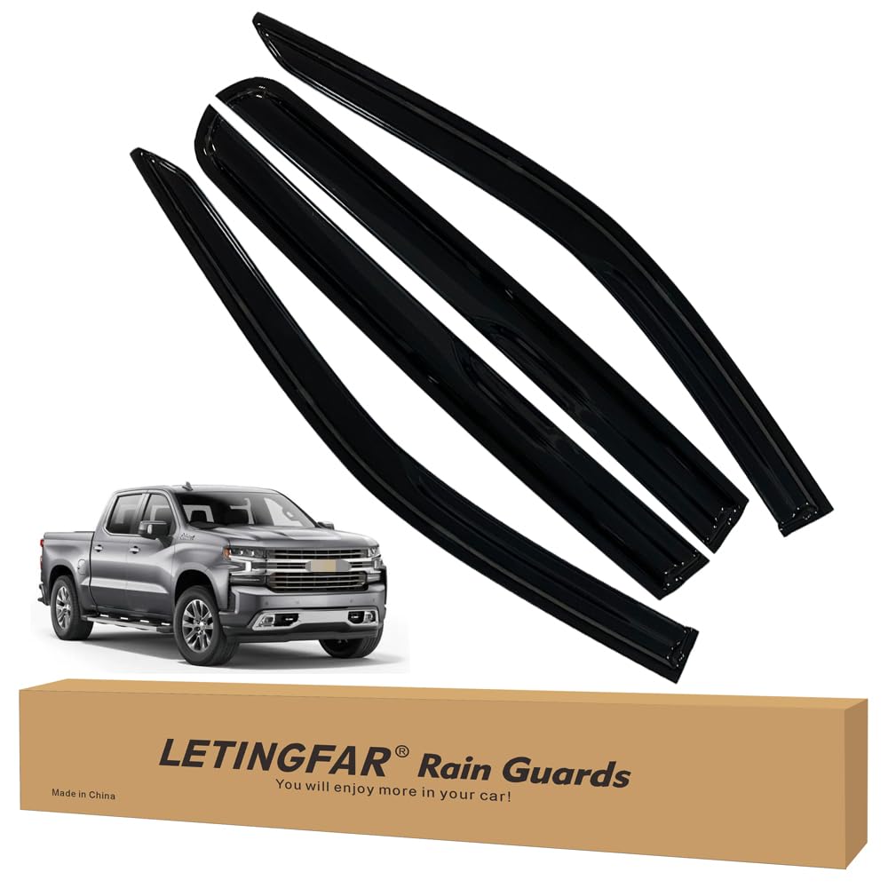 Tape-on Rain Guards for 2019-2024 Chevy Silverado/GMC Sierra 1500 Crew Cab, for 2019-2024 Silverado/Sierra 1500 Crew Cab Accesso