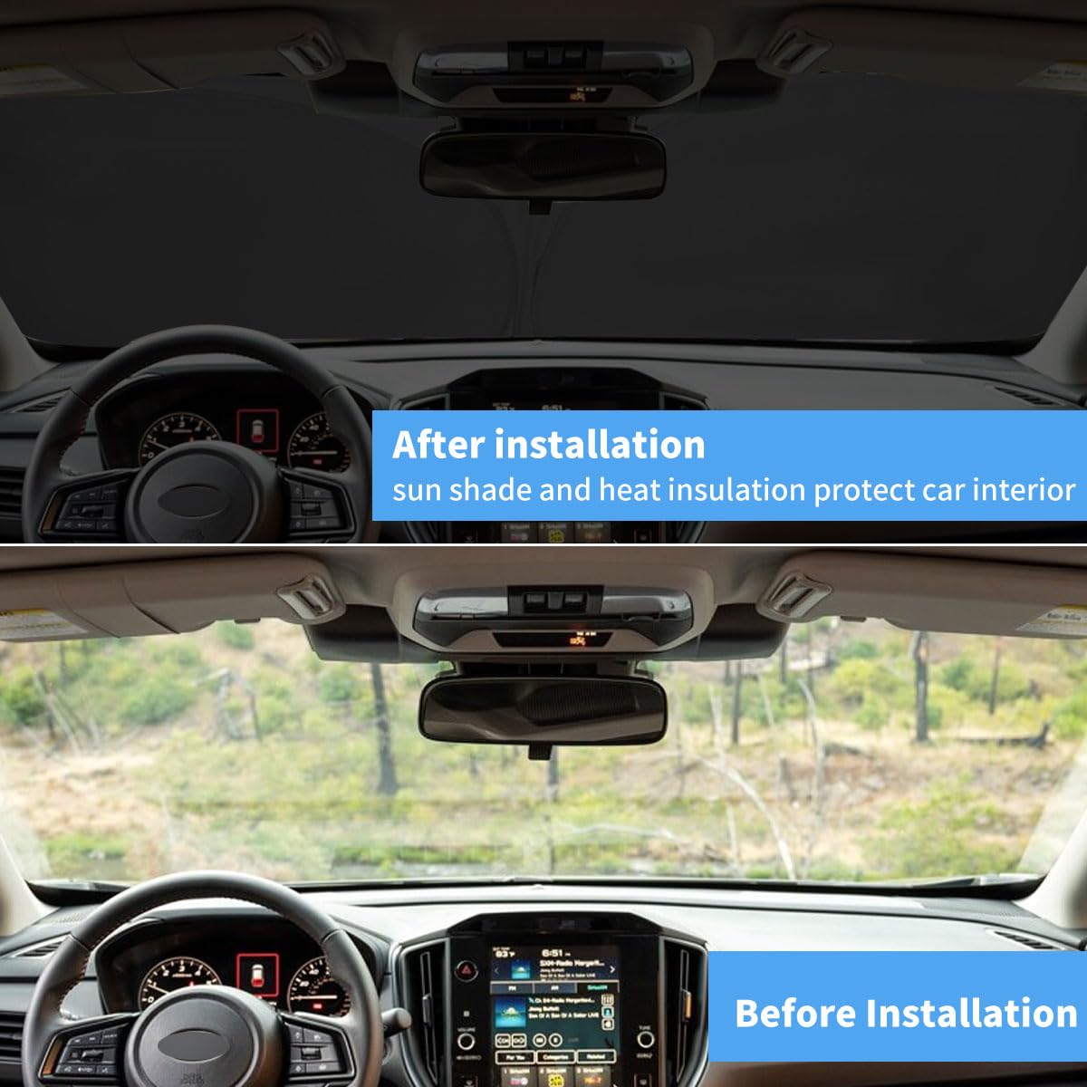 Hohuigo Windshield Sun Shade For Subaru Crosstrek Window Sunshade Fit 2018-2025 Subaru Crosstrek 2.0I, 2.0I Premium, 2.0I Limite