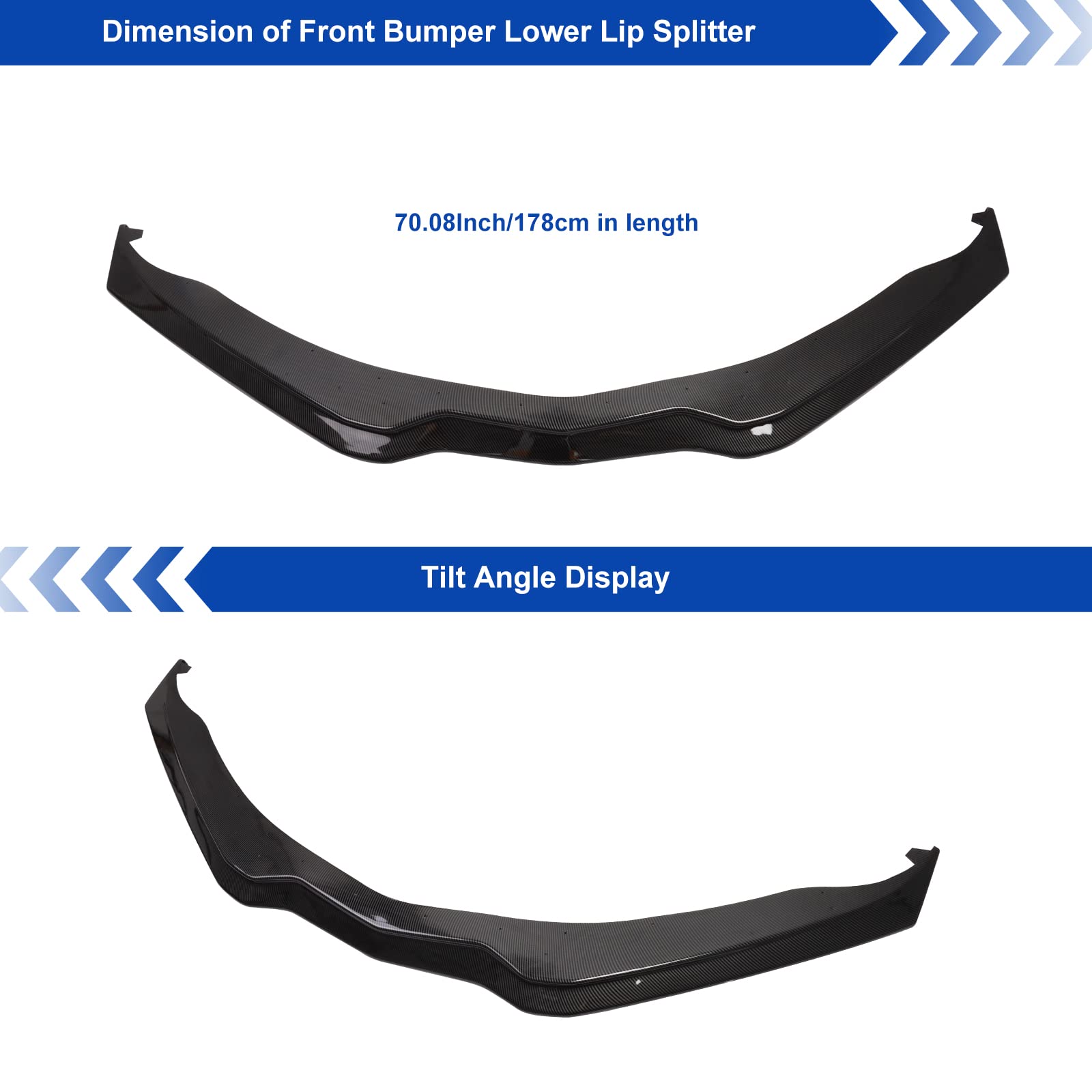 NUBEHONE Front Bumper Lip Splitter for 2015-2019 Corvette C7 Z06, ABS Carbon Fiber Look, Model NH-C440V01