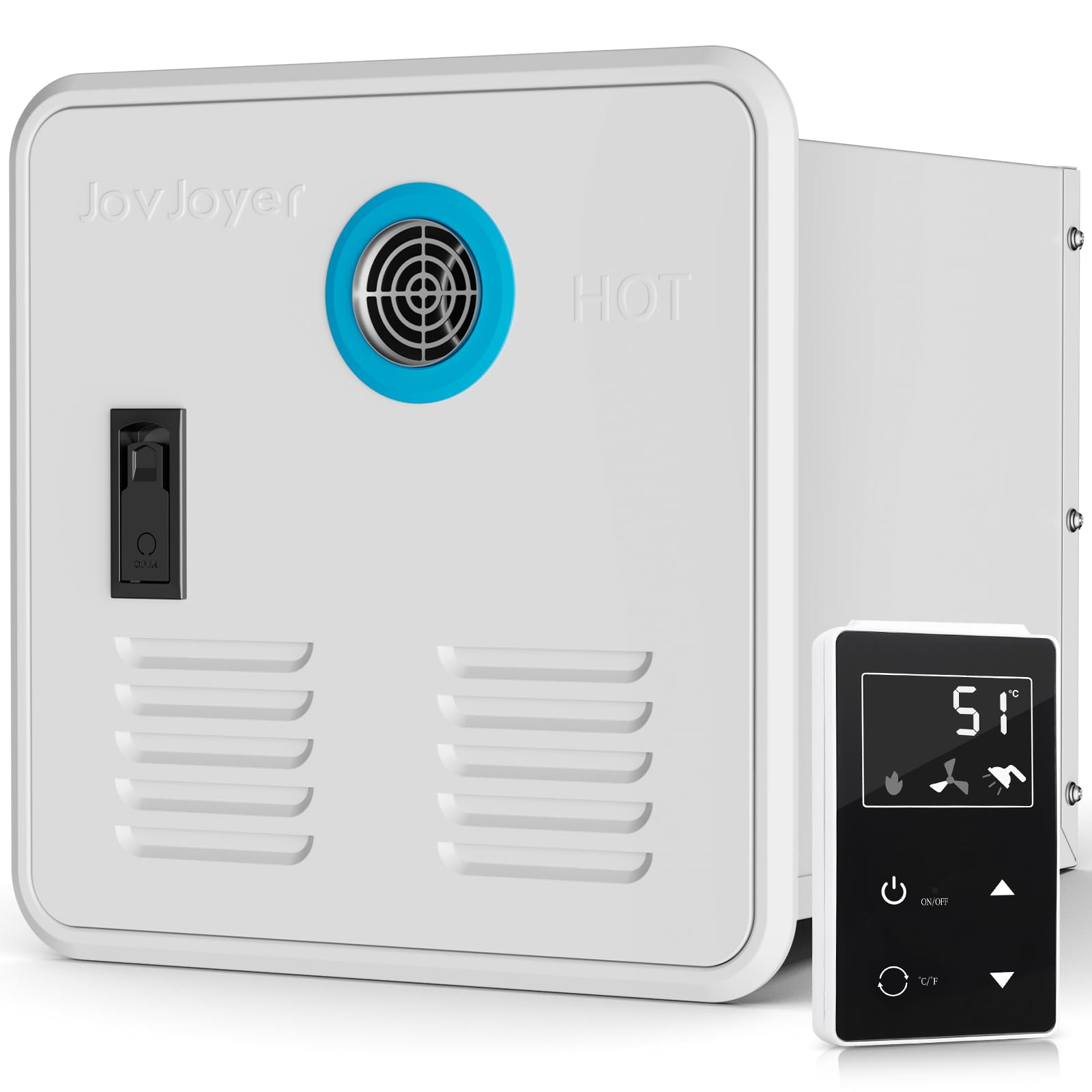 JOVJOYER RV Tankless Water Heater, 55,000 BTU RV Propane Water Heater, 2.9 GPM Instant RV Water Heater with Front/Back Hot Water