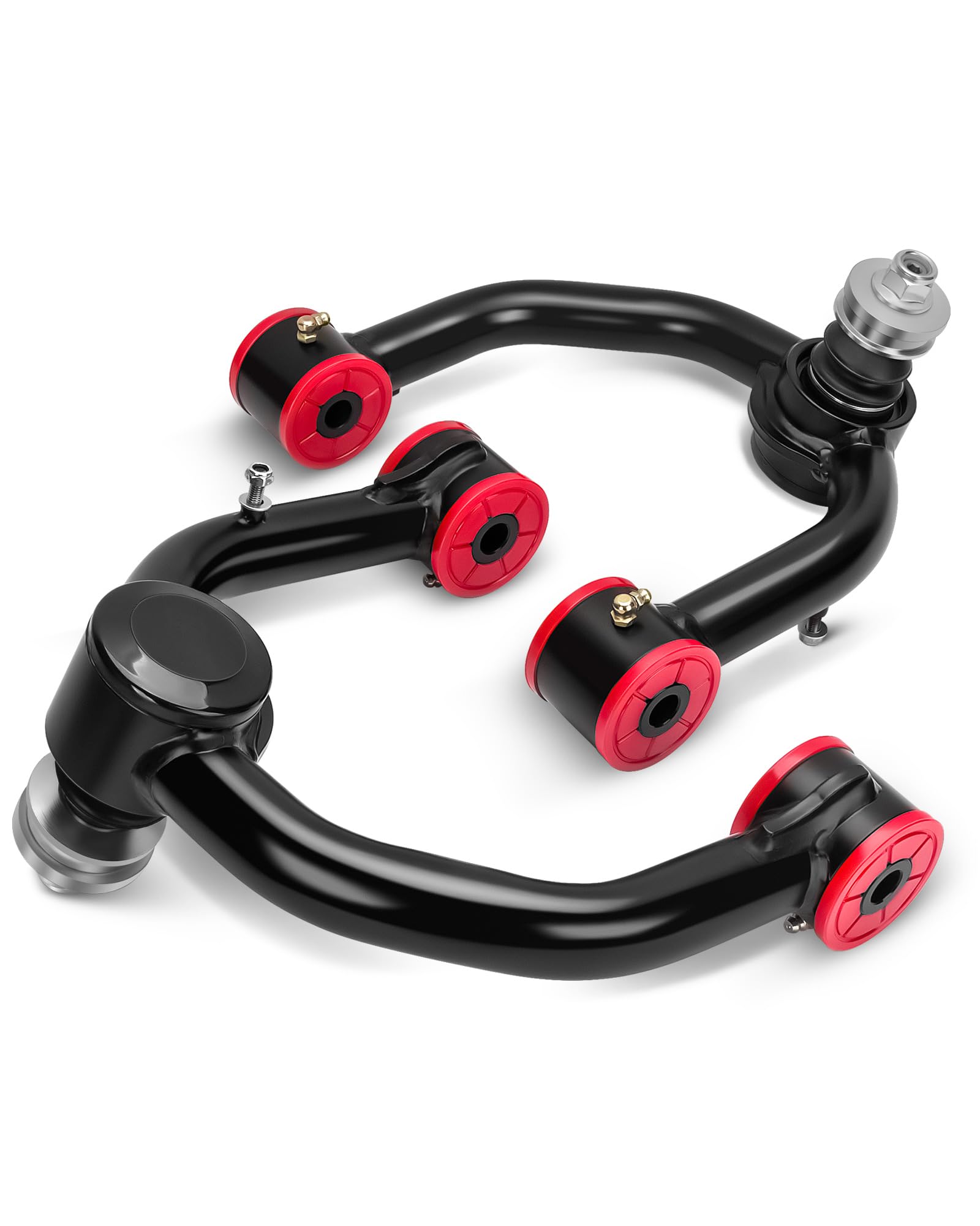 2-4 Inch Upper Control Arms for Toyota Tacoma 4Runner Prerunner, 2pcs Black Adjustable Tubular Suspension Control Arm with Greas