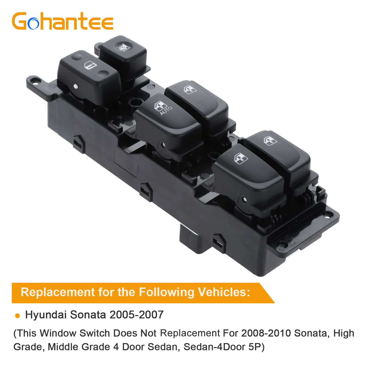 Power Window Master Control Switch Replacement For Hyundai Sonata 2005-2007 Replaces 93570-3K010 Front Driver Side Switch Button
