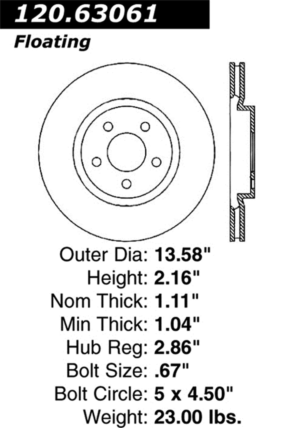 StopTech 128.63061R Sport Cross Drilled Brake Rotor; Front Right