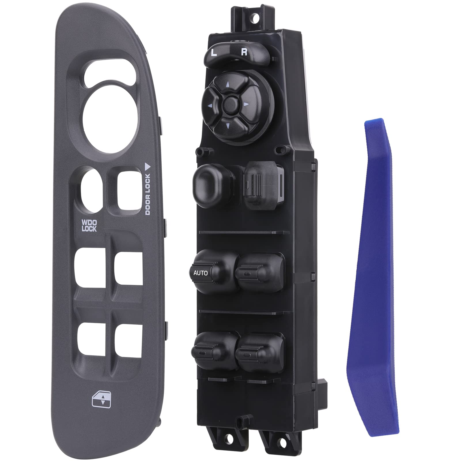 Obaee Power Window Control Switch Button & Grey Bezel, Compatible With 2002-2009 Dodge Ram 1500 2500 3500, 2001-2004 Dodge Dakot