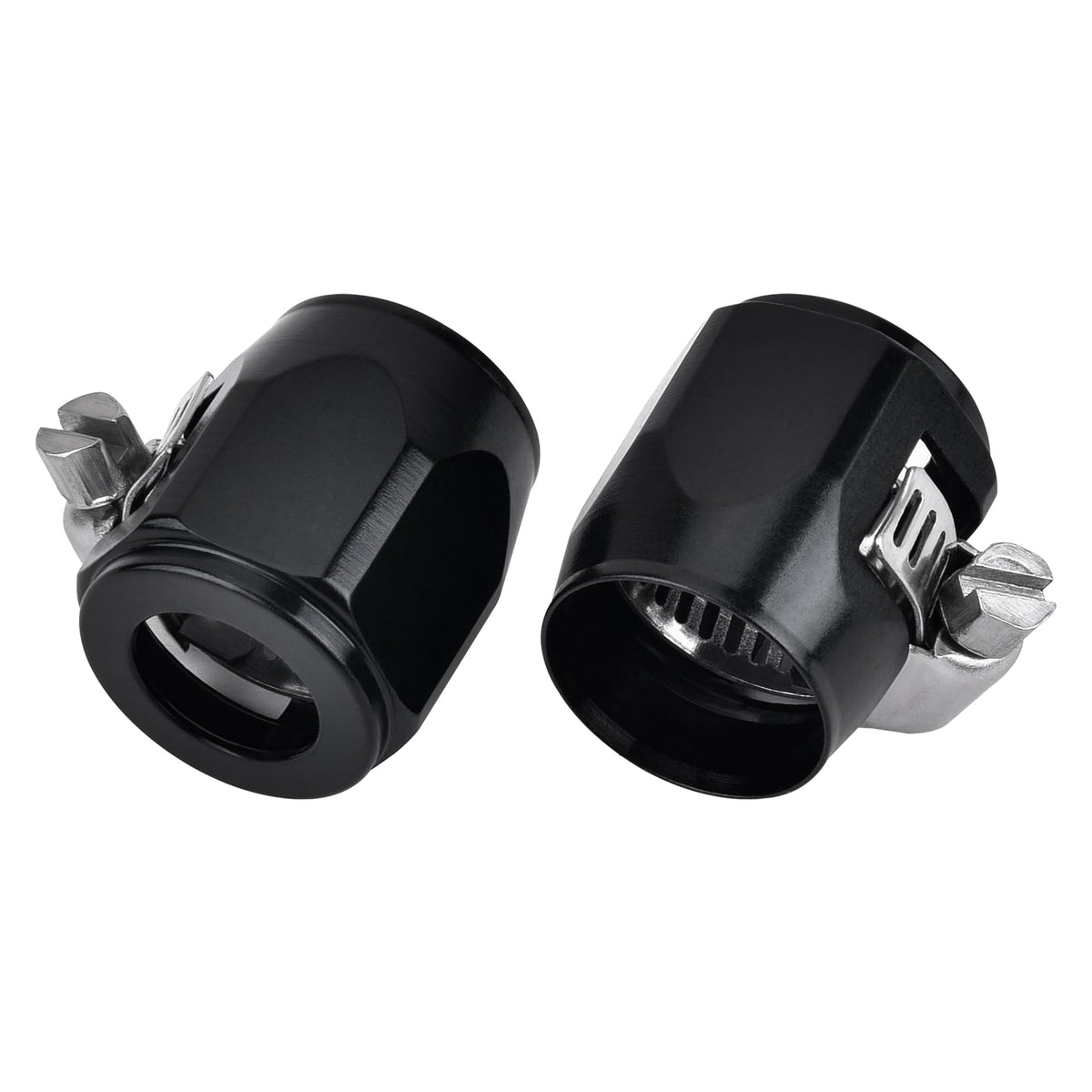 Evil Energy 12An Hose Finisher Clamp Aluminium Black For Stainless Braided Hoses,Rubber Hoses End Finisher