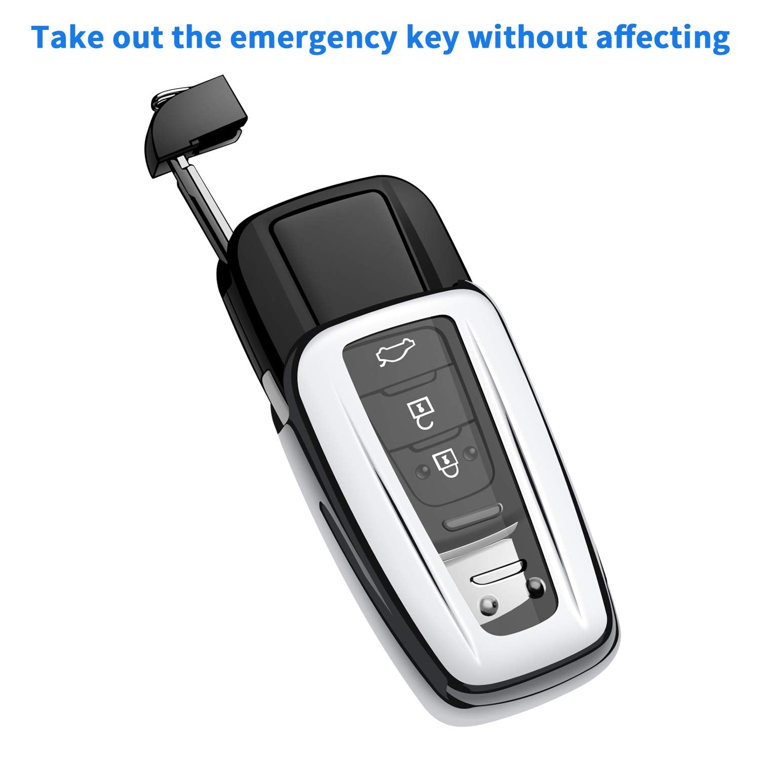 Tukellen for Toyota Key Fob Cover Special Soft TPU Key Shell Case Protector Compatible with 2018-2024 Camry Avalon C-HR Prius Co