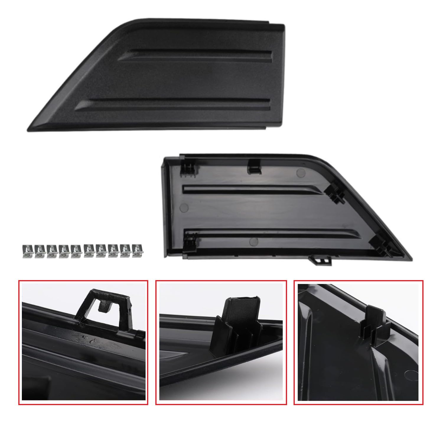 Premium Pickup Part Bumper Guard Pad for Ford F-150 2021-2023, Plastic, Front Bumper Cover Trim, Left & Right Set